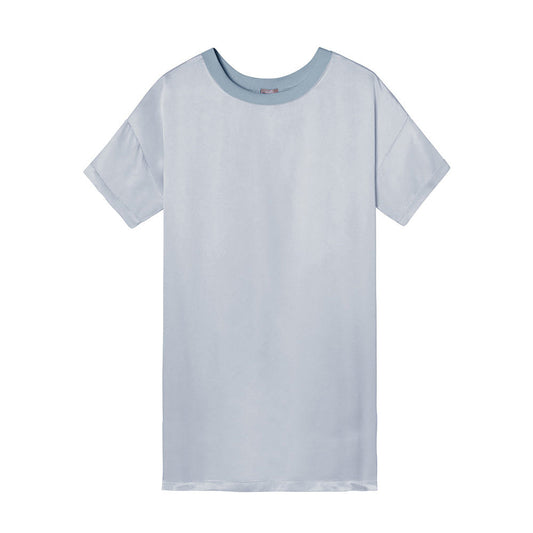 PJ Harlow Stoney Satin T-Shirt Dress, Morning Blue