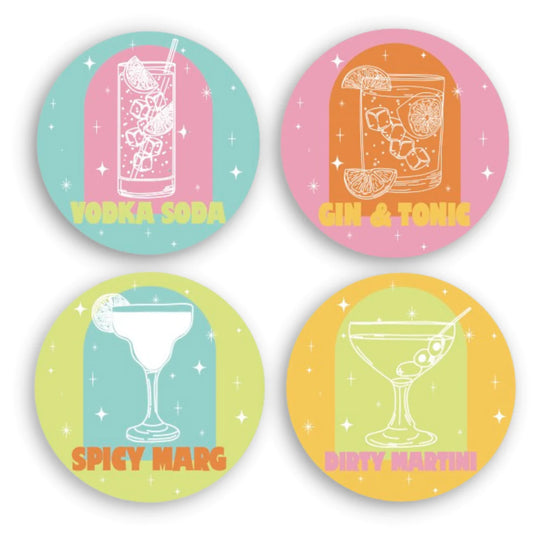 Tart by Taylor Set of 4 Coasters, Bottoms Up