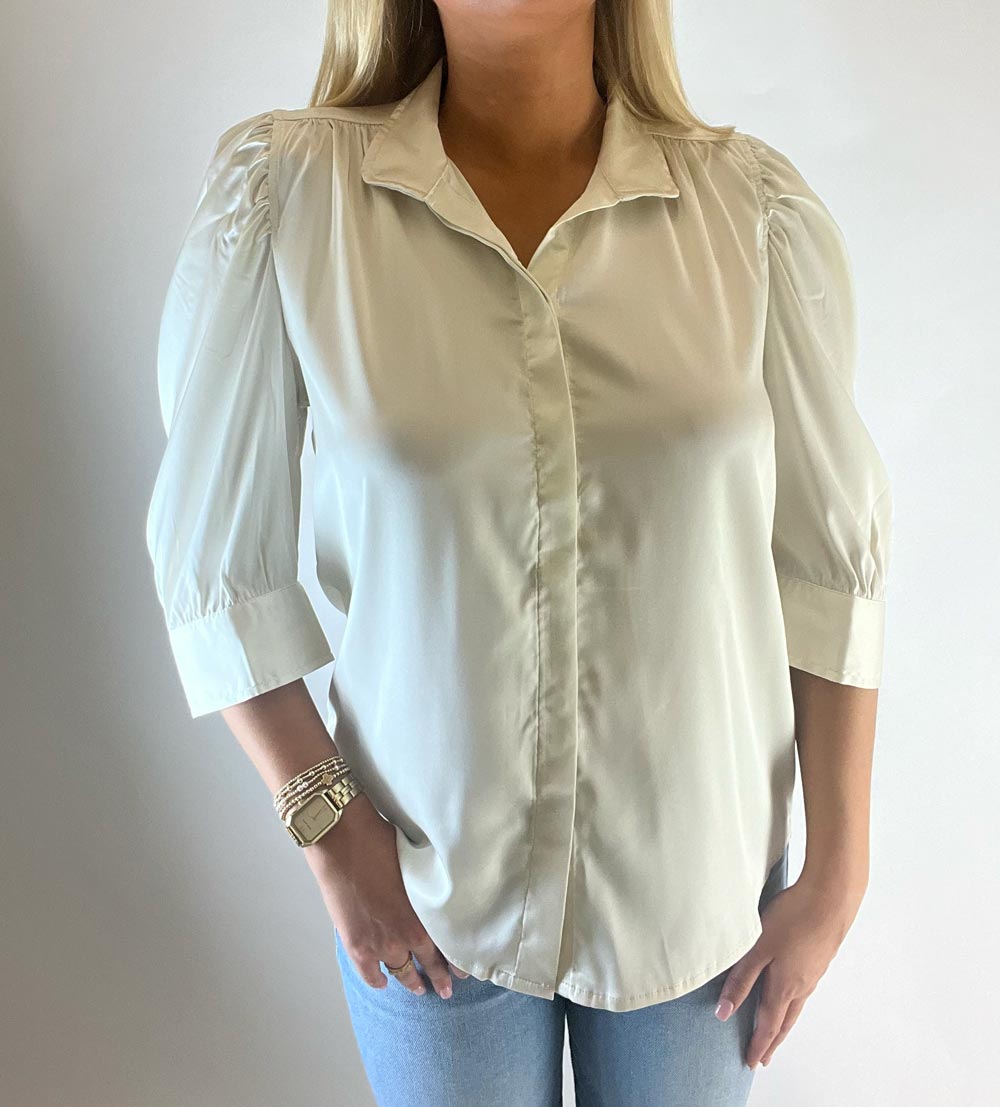 Cate Ruched Sleeve Top