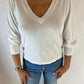 Puff Sleeve V-Neck Sweater