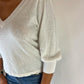 Puff Sleeve V-Neck Sweater