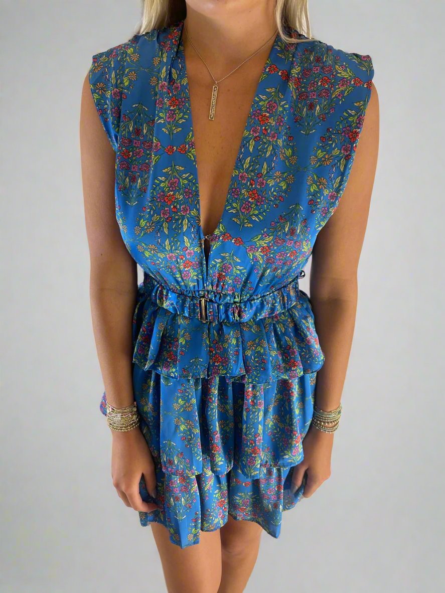 Floral V-Neck Tier Dress