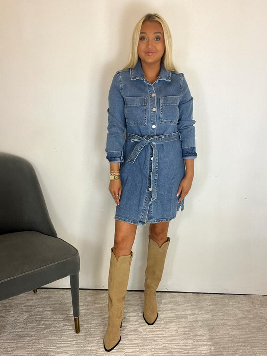 Denim Utility Shirt Dress