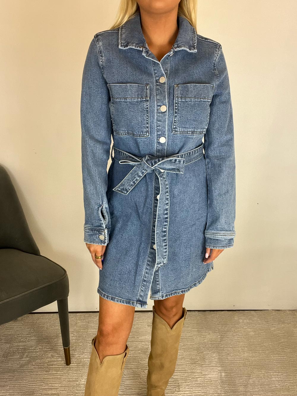 Denim Utility Shirt Dress