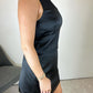 Structured Satin Sleeveless Crew