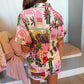 Greco Garden Pajama Shorts Set