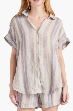 Splendid Logan Shirt, Lavender Multi