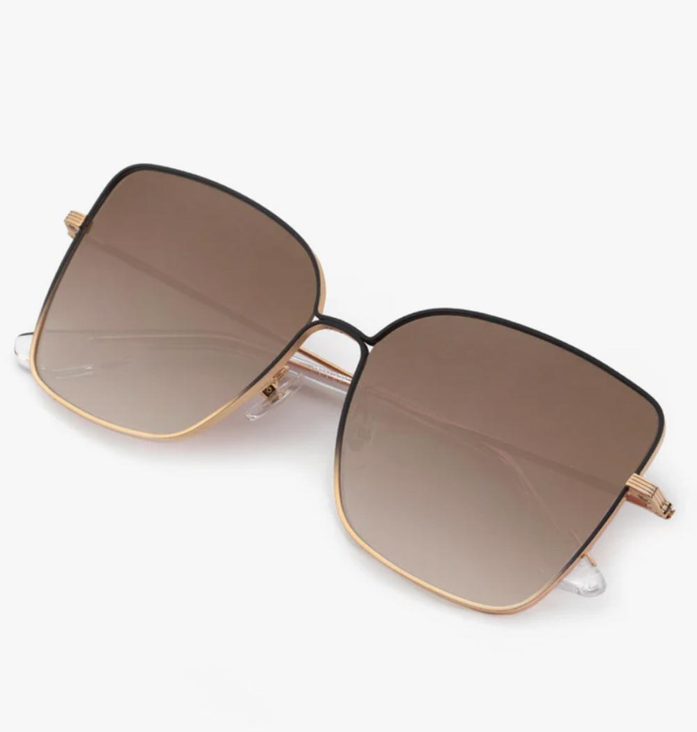 Dolly Matte Black Fade 24K Mirrored Sunglasses