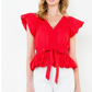 V Neck S/S Top