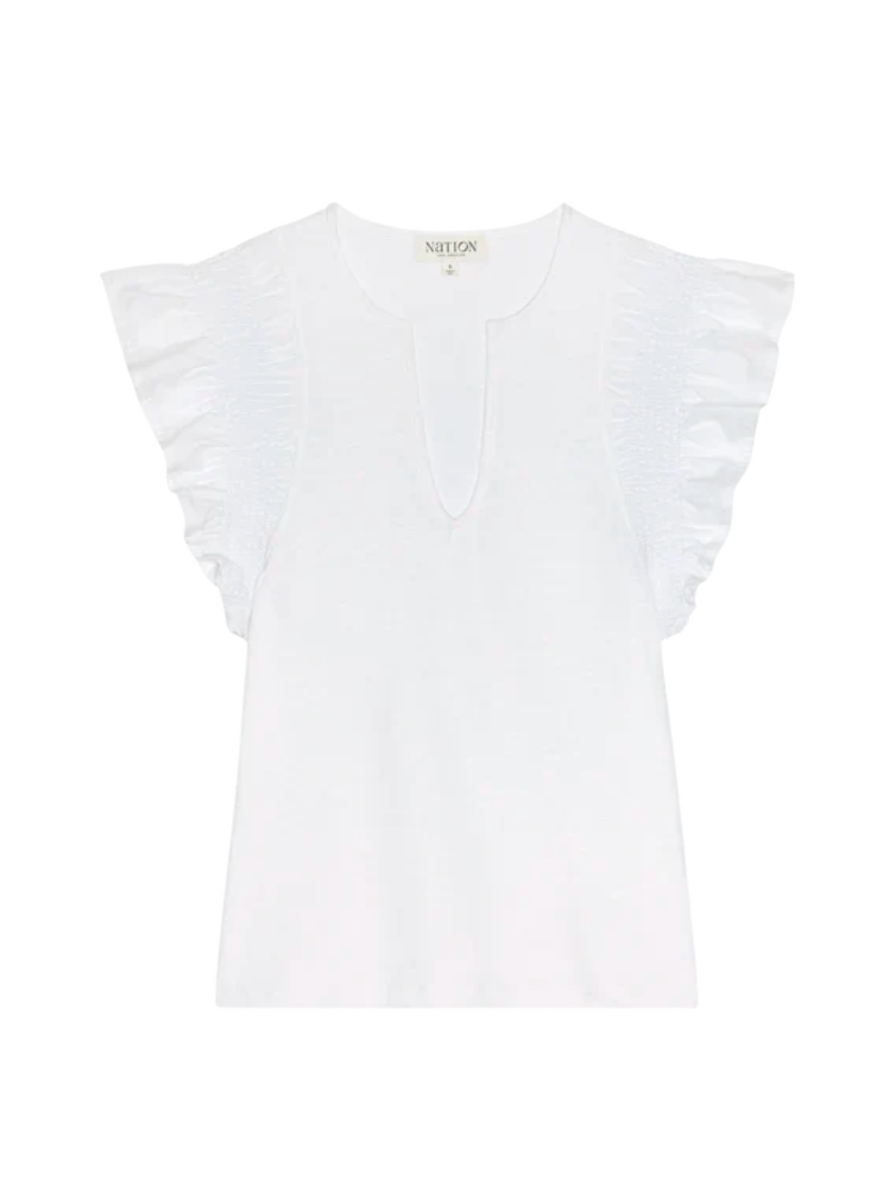 Christa Ruffle Sleeve Top