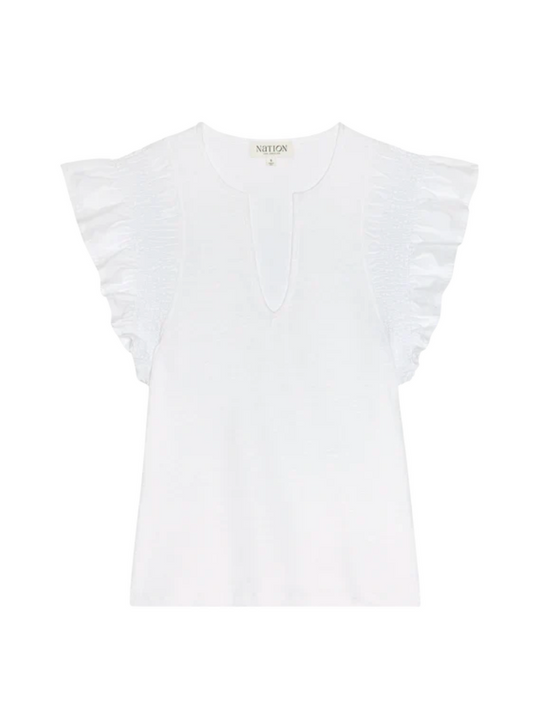 Christa Ruffle Sleeve Top