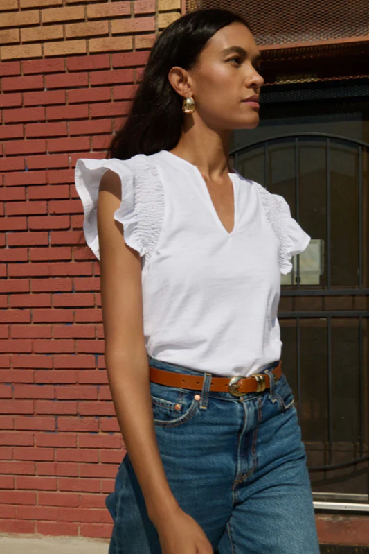 Christa Ruffle Sleeve Top