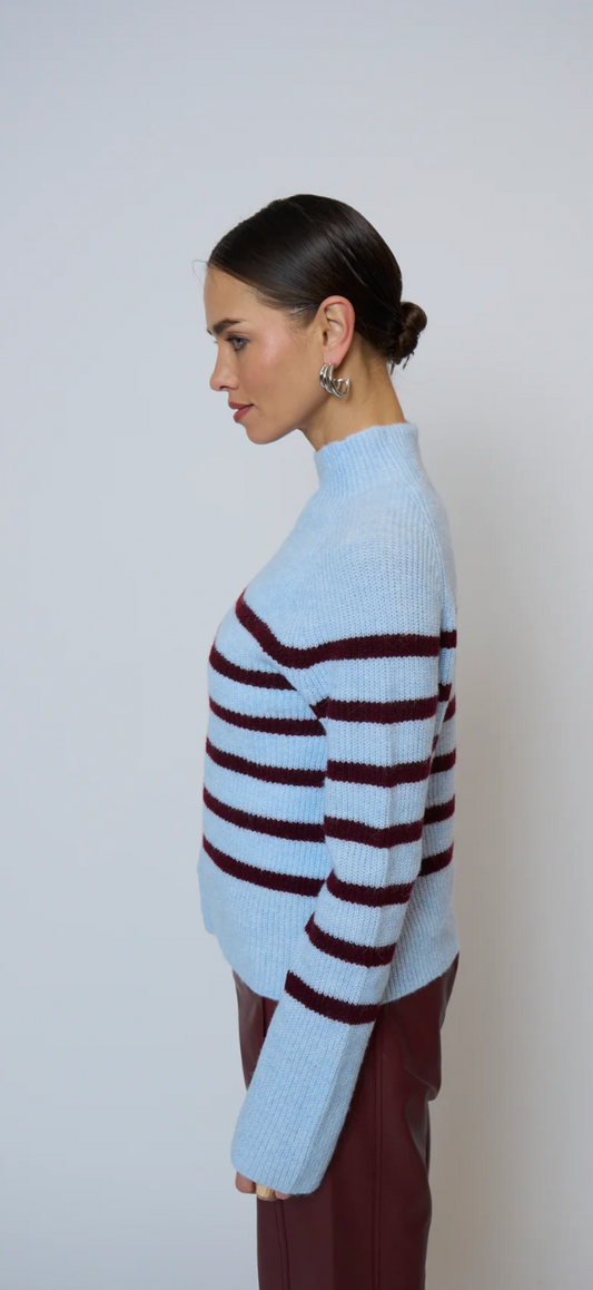 Marley Striped Funnel Neck