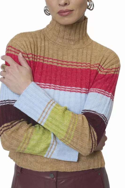 Marley Ribbed Gradient Stripe T Neck