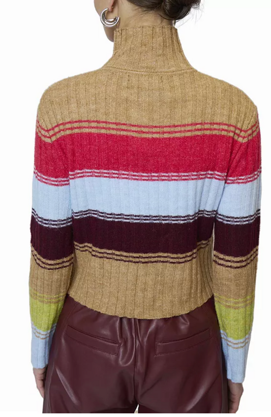 Marley Ribbed Gradient Stripe T Neck