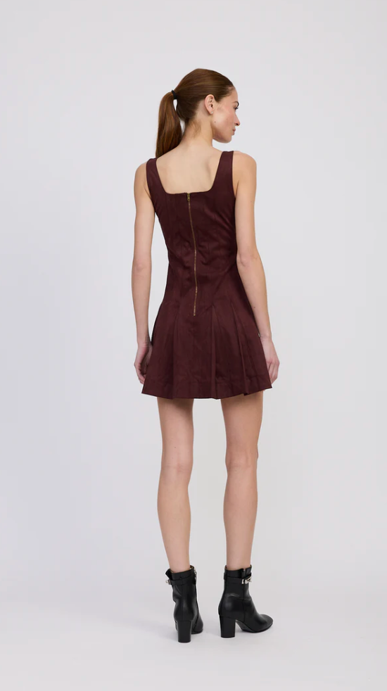 Faux Suede Pleated Mini