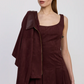 Faux Suede Pleated Mini