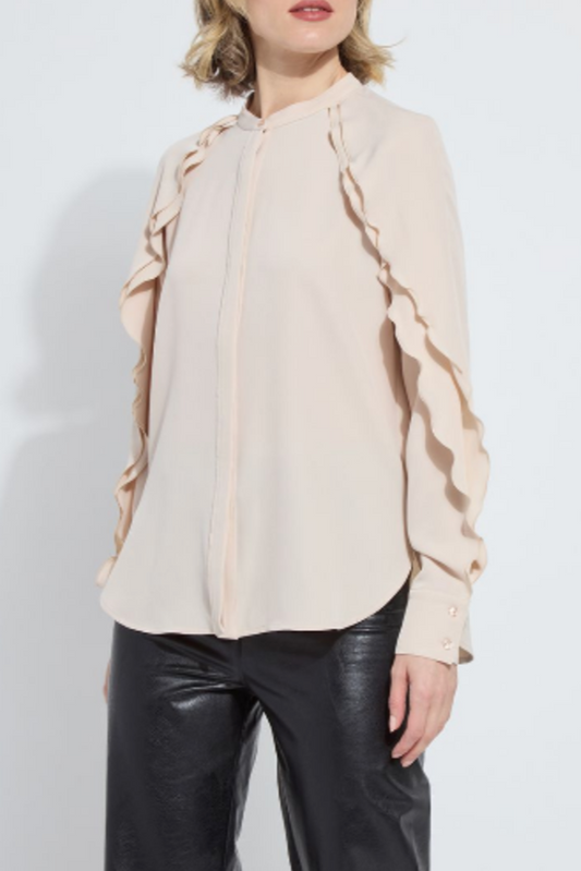 Isadora Raglan Ruffle Sleeve Blouse