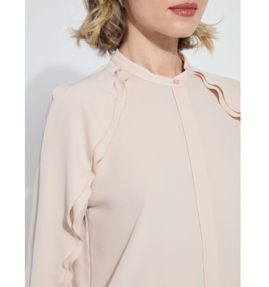 Isadora Raglan Ruffle Sleeve Blouse
