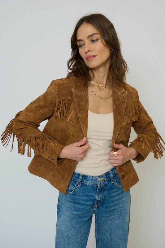 Atlas Genuine Suede Fringe Blazer