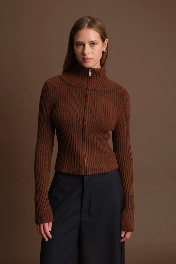 Matt Zip Up Cardigan