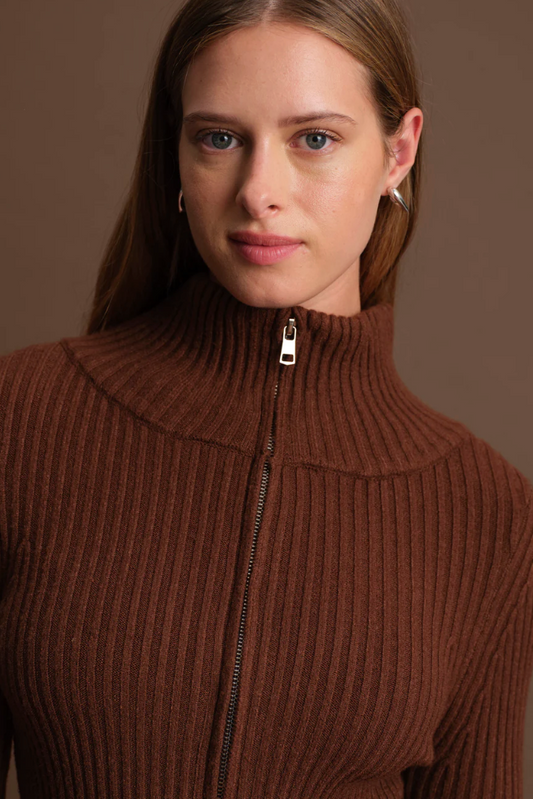 Matt Zip Up Cardigan