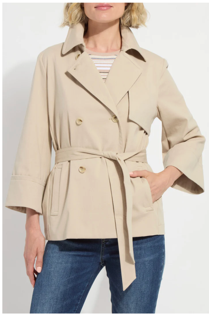 Dakota Cotton Cropped Trench