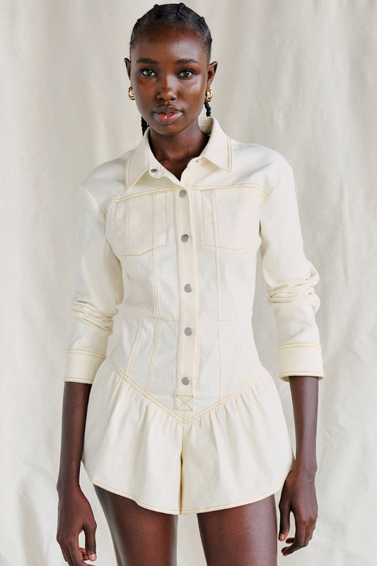 Rhea Stretch Denim Romper