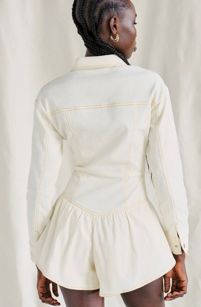 Rhea Stretch Denim Romper