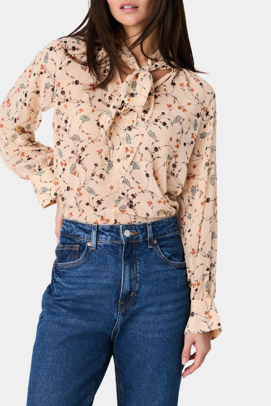 Leithia Whispy Chiffon Neck Tie Top