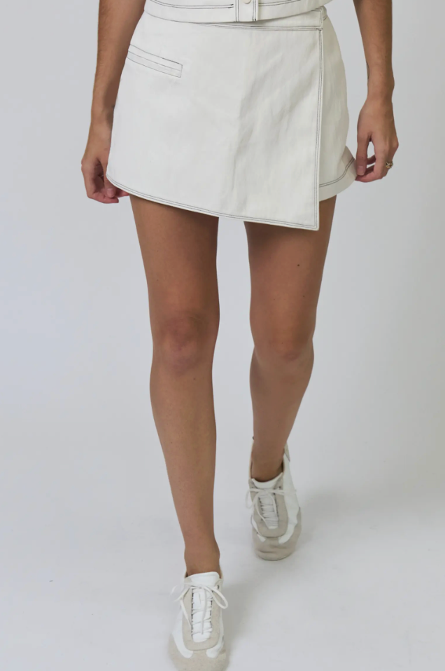 Chelsea Asymmetrical Vegan Mini Skort