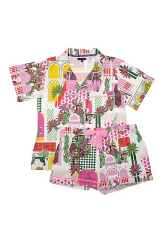 Greco Garden Pajama Shorts Set