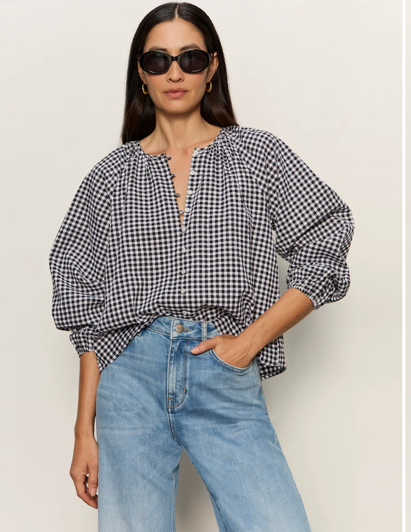 Perfect Gingham Button Blouse