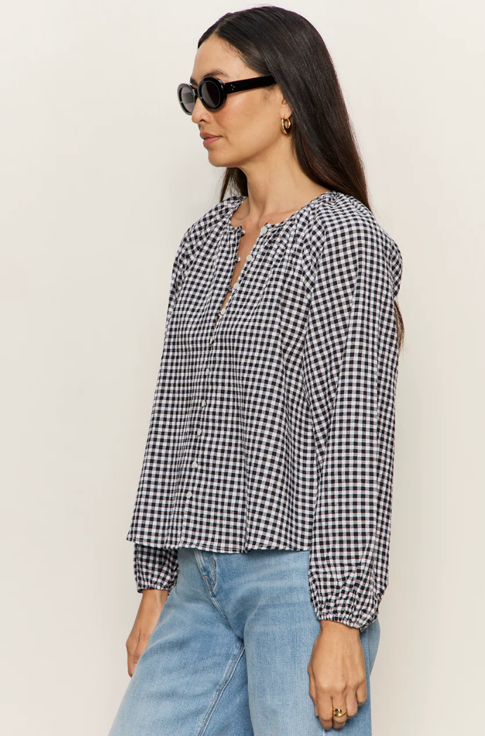 Perfect Gingham Button Blouse