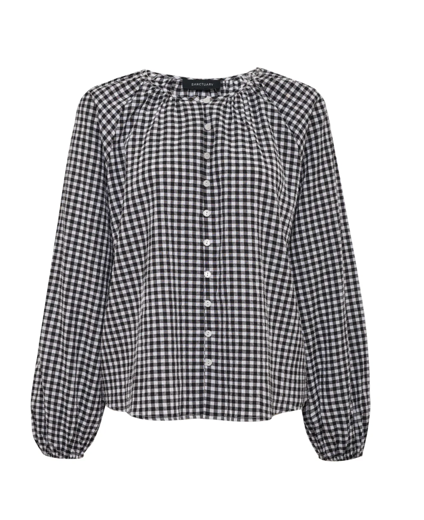 Perfect Gingham Button Blouse