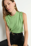 Mikka Buttoned Shoulder Tank