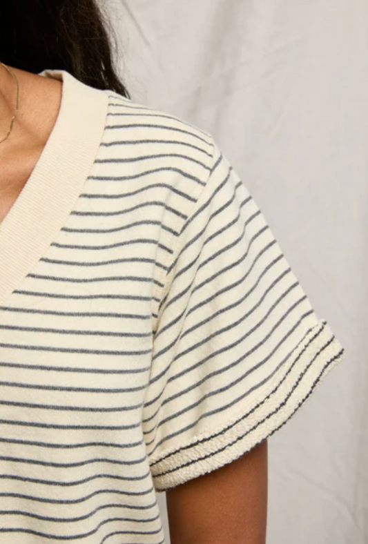 Briggs Striped V-Neck Sweatshirt