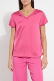 Saori V-Neck Mix Media Top