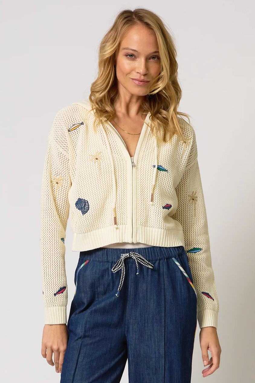 Eden Palm Tree Mesh Cardigan