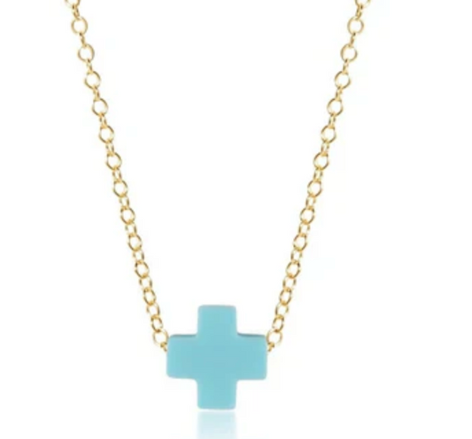 16" Small Signature Cross Color Necklace