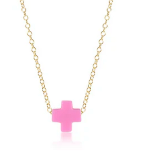 16" Small Signature Cross Color Necklace