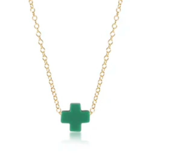 16" Small Signature Cross Color Necklace