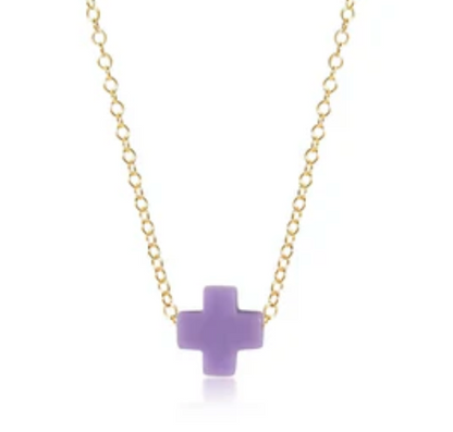 16" Small Signature Cross Color Necklace