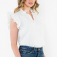 Flutter Sleeve Textured Top