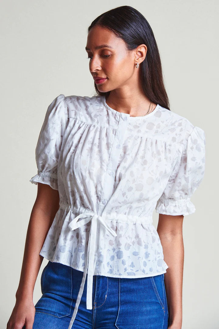 The Shirt Rochelle Behrens Kayla Shirt, White Floral
