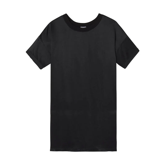 PJ Harlow Stoney Satin T-Shirt Dress, Black