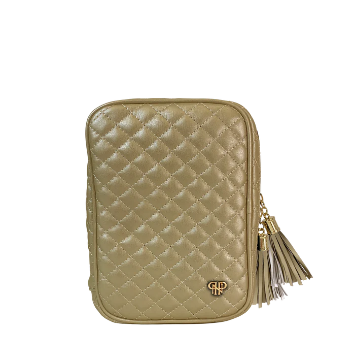 PurseN Trinity Jewelry Case, Gold Quilted